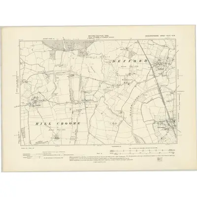1903 Map of Worcestershire XLVIII.NW, 1905 Print
