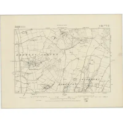 1883 Map of Worcestershire XLVIII.SE, 1884 Print