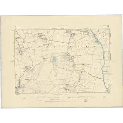 1883 Map of Worcestershire XLVIII.SW, 1884 Print