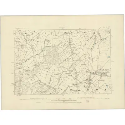 1882 Map of Worcestershire XV.NE, 1883 Print