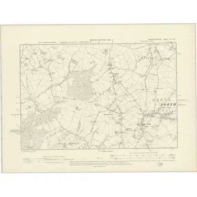 1901 Map of Worcestershire XV.NE, 1903 Print