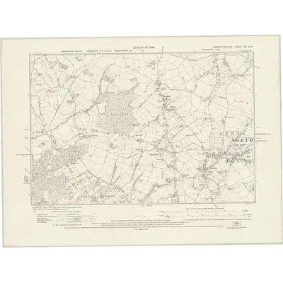 1925 Map of Worcestershire XV.NE, 1929 Print