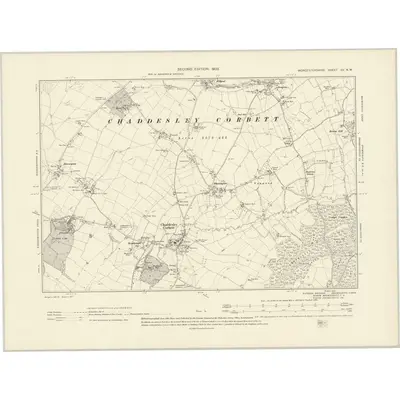 1901 Map of Worcestershire XV.NW, 1903 Print