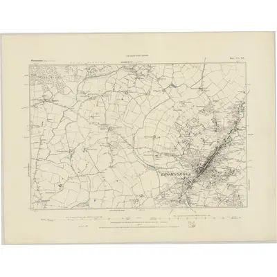 1883 Map of Worcestershire XV.SE, 1884 Print