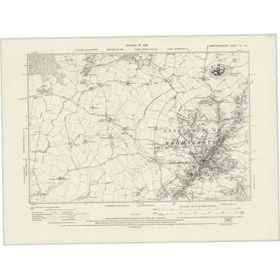 1925 Map of Worcestershire XV.SE, 1929 Print