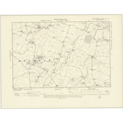1901 Map of Worcestershire XV.SW, 1903 Print