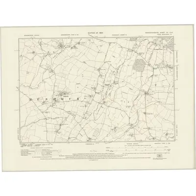 1925 Map of Worcestershire XV.SW, 1929 Print