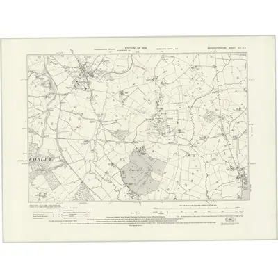 1926 Map of Worcestershire XVI.SE, 1928 Print