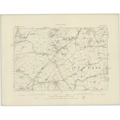 1883 Map of Worcestershire XVI.SW, 1884 Print