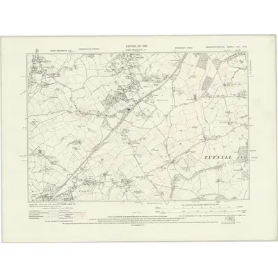 1926 Map of Worcestershire XVI.SW, 1928 Print
