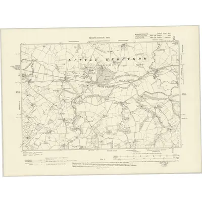 1902 Map of Worcestershire XVIII.NE, 1905 Print