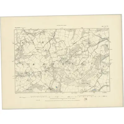 1883 Map of Worcestershire XX.NE, 1884 Print