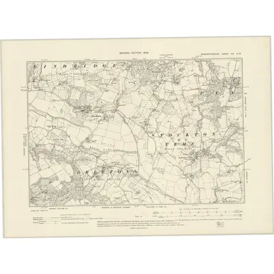1901 Map of Worcestershire XX.NW, 1904 Print