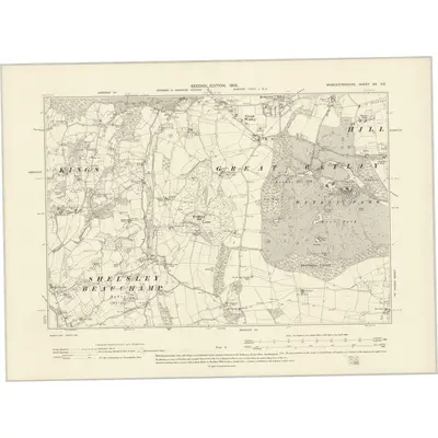 1901 Map of Worcestershire XX.SE, 1905 Print