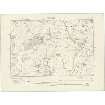 1925 Map of Worcestershire XXI.NE, 1929 Print