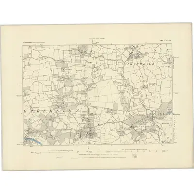 1883 Map of Worcestershire XXI.SE, 1884 Print