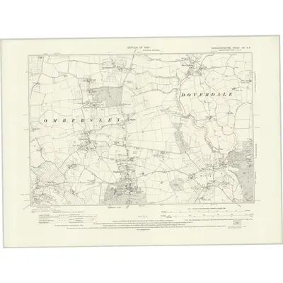 1925 Map of Worcestershire XXI.SE, 1929 Print