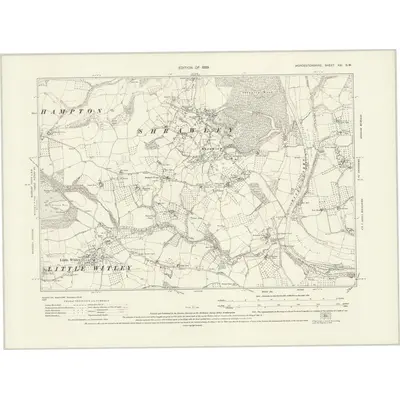 1926 Map of Worcestershire XXI.SW, 1929 Print