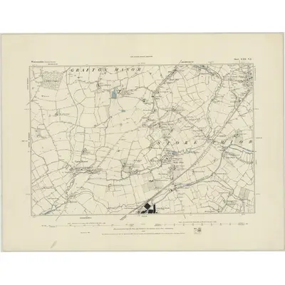 1883 Map of Worcestershire XXII.NE, 1884 Print