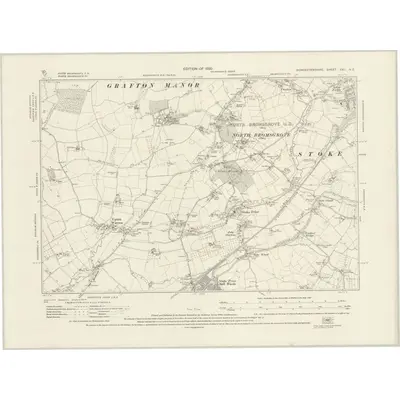 1926 Map of Worcestershire XXII.NE, 1930 Print