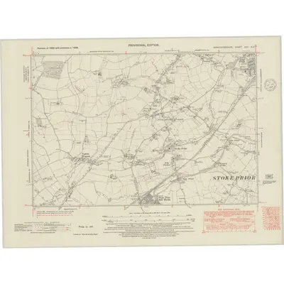 1938 Map of Worcestershire XXII.NE, 1948 Print