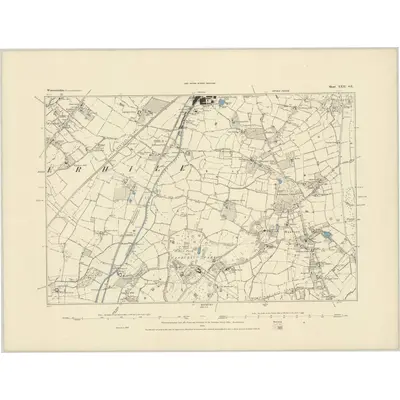 1883 Map of Worcestershire XXII.SE, 1884 Print