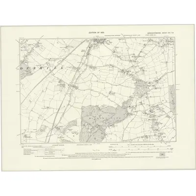 1925 Map of Worcestershire XXII.SE, 1930 Print