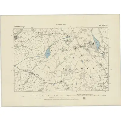 1883 Map of Worcestershire XXIII.NW, 1884 Print