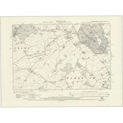 1926 Map of Worcestershire XXIII.NW, 1930 Print