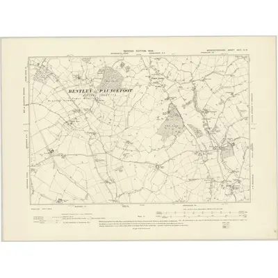 1902 Map of Worcestershire XXIII.SW, 1905 Print