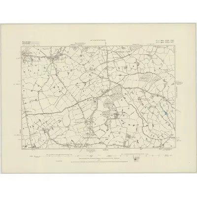 1883 Map of Worcestershire XXIV.NW, 1884 Print