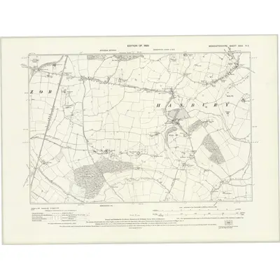 1925 Map of Worcestershire XXIX.NE, 1929 Print