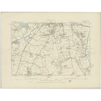 1883 Map of Worcestershire XXIX.NW, 1884 Print