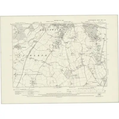 1925 Map of Worcestershire XXIX.NW, 1930 Print