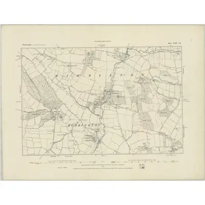 1883 Map of Worcestershire XXIX.SE, 1884 Print
