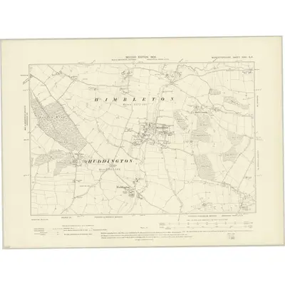 1902 Map of Worcestershire XXIX.SE, 1905 Print