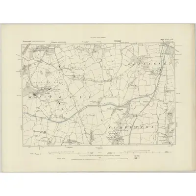 1883 Map of Worcestershire XXIX.SW, 1884 Print