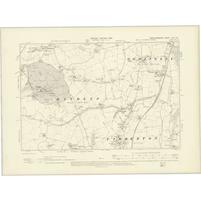 1902 Map of Worcestershire XXIX.SW, 1905 Print
