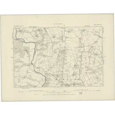 1883 Map of Worcestershire XXVII.NE, 1884 Print
