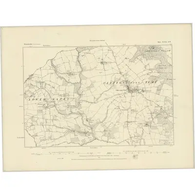 1883 Map of Worcestershire XXVII.NW, 1884 Print