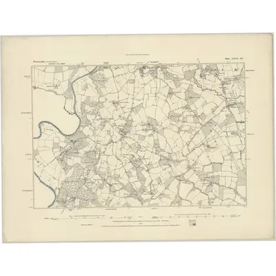 1883 Map of Worcestershire XXVII.SE, 1884 Print
