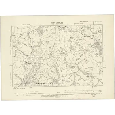 1902 Map of Worcestershire XXVII.SE, 1905 Print