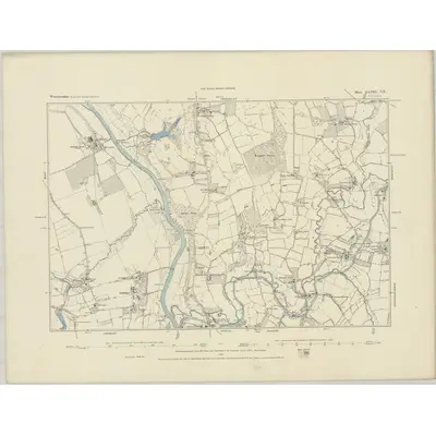 1883 Map of Worcestershire XXVIII.NE, 1884 Print