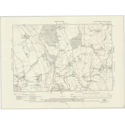 1926 Map of Worcestershire XXVIII.NE, 1930 Print