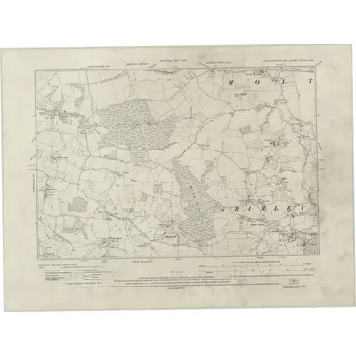 1926 Map of Worcestershire XXVIII.NW, 1929 Print