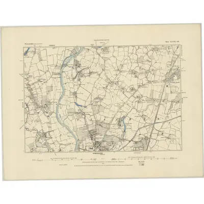 1883 Map of Worcestershire XXVIII.SE, 1885 Print