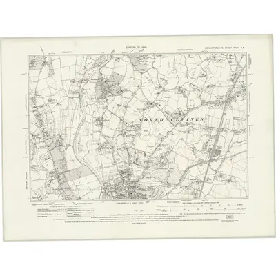 1925 Map of Worcestershire XXVIII.SE, 1930 Print