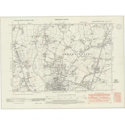 1938 Map of Worcestershire XXVIII.SE, 1947 Print