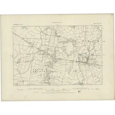 1883 Map of Worcestershire XXX.NW, 1884 Print