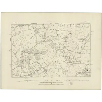 1883 Map of Worcestershire XXX.SW, 1884 Print